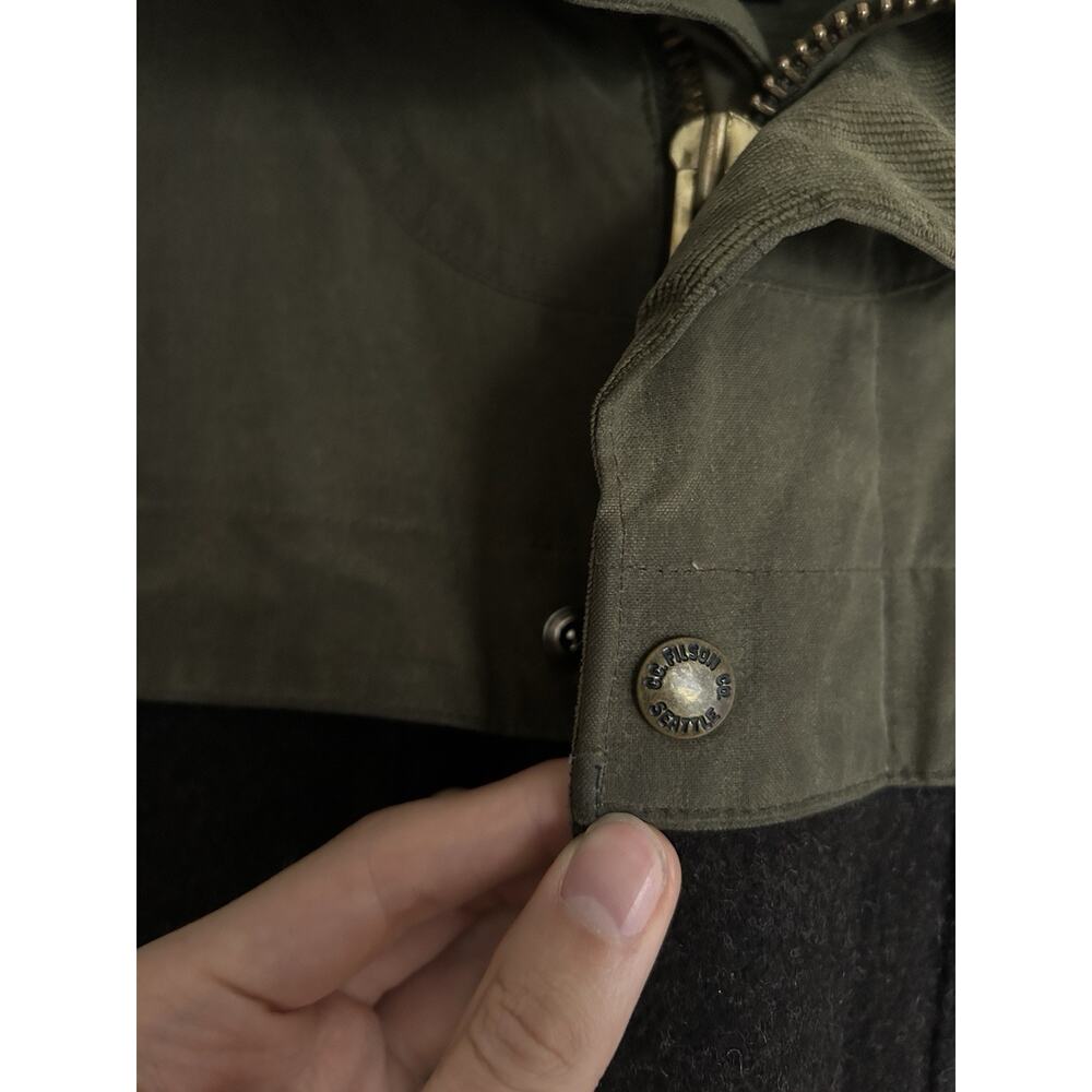 Men’s Filson x Burton Squire Snowboard Jacket Parka Size Large Waxed Canvas Wool - Picture 5 of 16